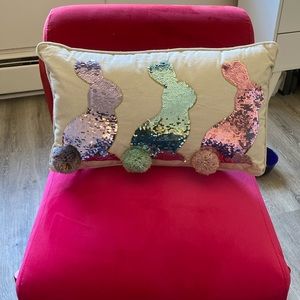 Sequined Bunny Accent pillow